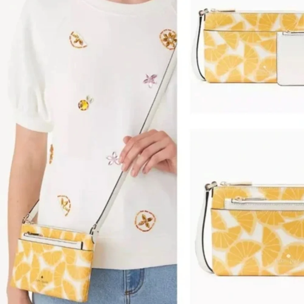 Kate Spade Sadie Orange Slice Printed Mini‎ Crossbody Bag.